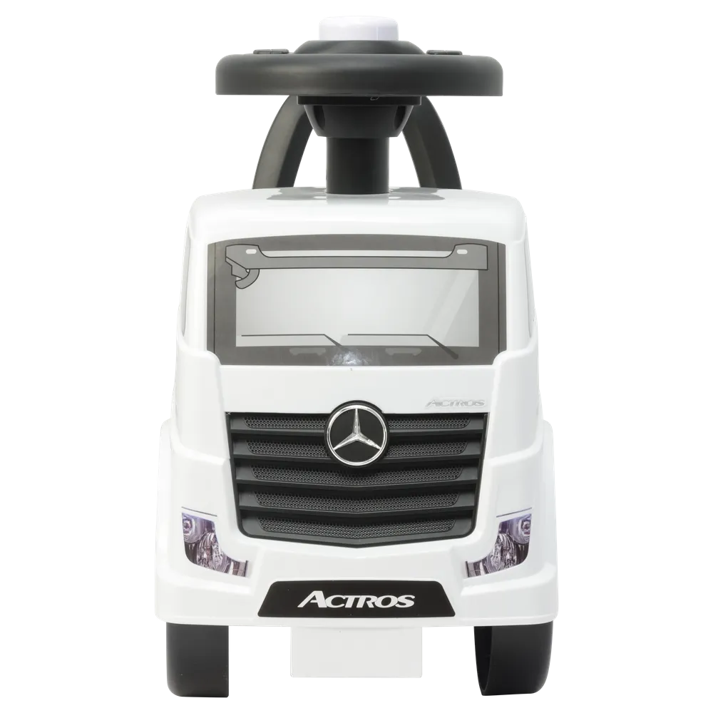 Jeździk dziecięcy Mercedes Actros 3316TA w kolorze białym z profilu