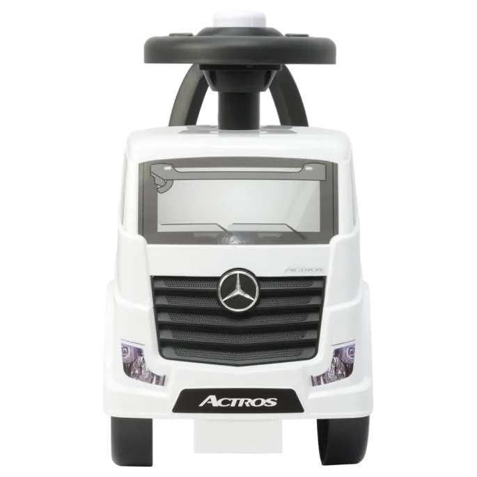 Jeździk dziecięcy Mercedes Actros 3316TA w kolorze białym z profilu