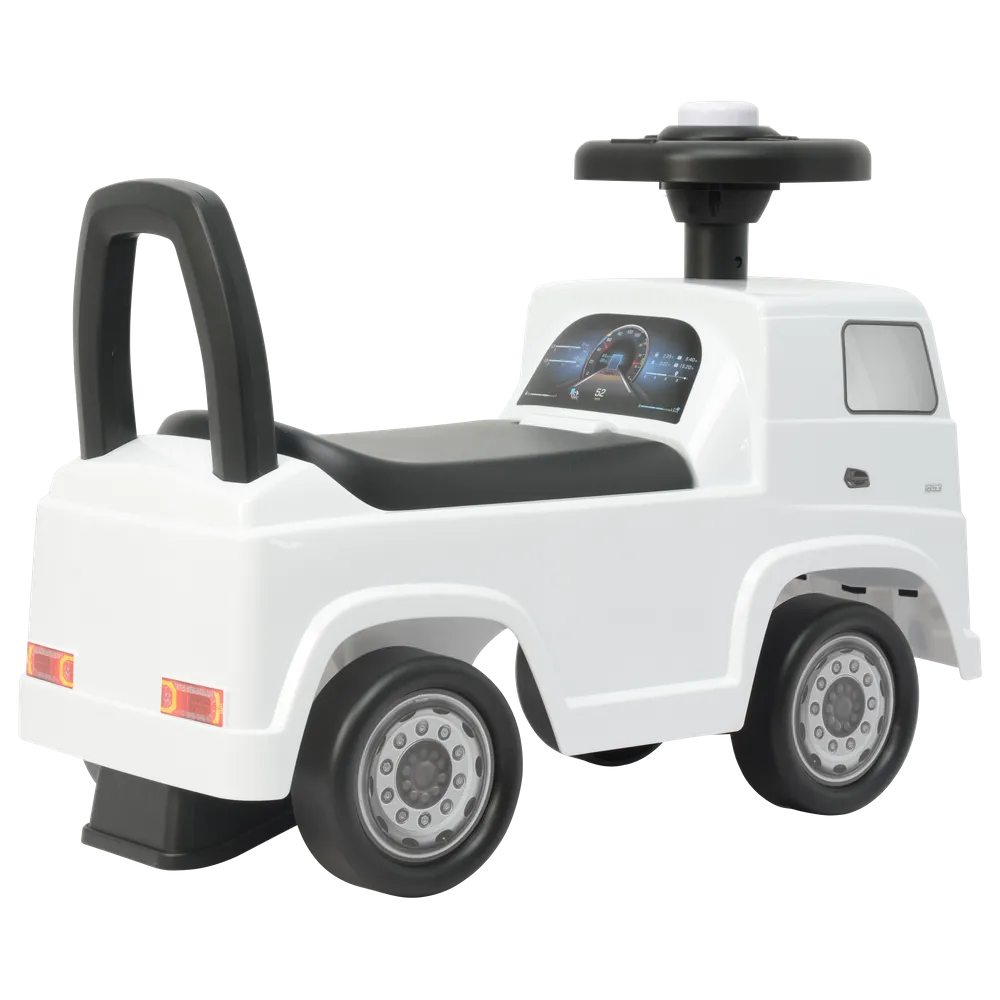 Solidny plastikowy jeździk Mercedes Actros 3316TA Biały z realistycznymi detalami