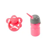 Zestaw: lalka w piżamce z zajączkiem, butelka i smoczek