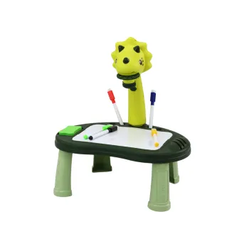 Projektor Do Rysowania Dinozaur Stolik Gry 2w1 Chińczyk Węże Zielony