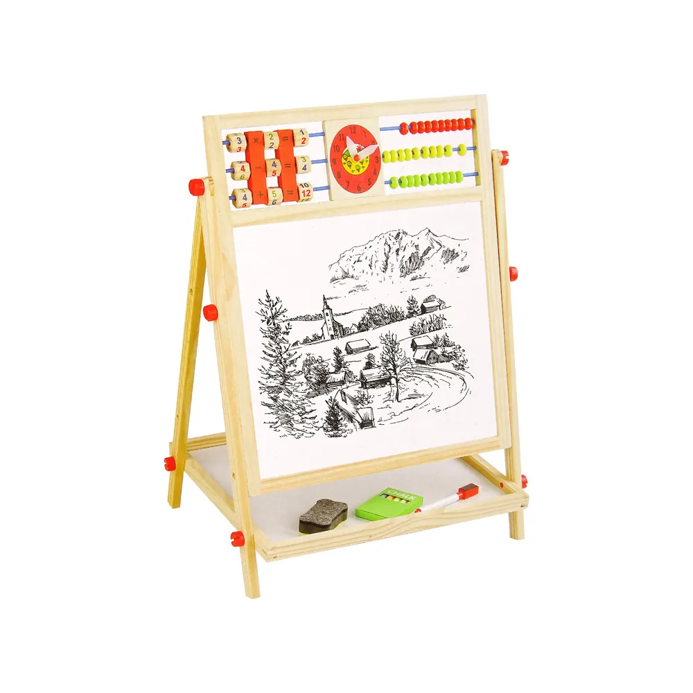 Tablica Do Rysowania Dwustronna Edukacyjna 2w1 Drewniana