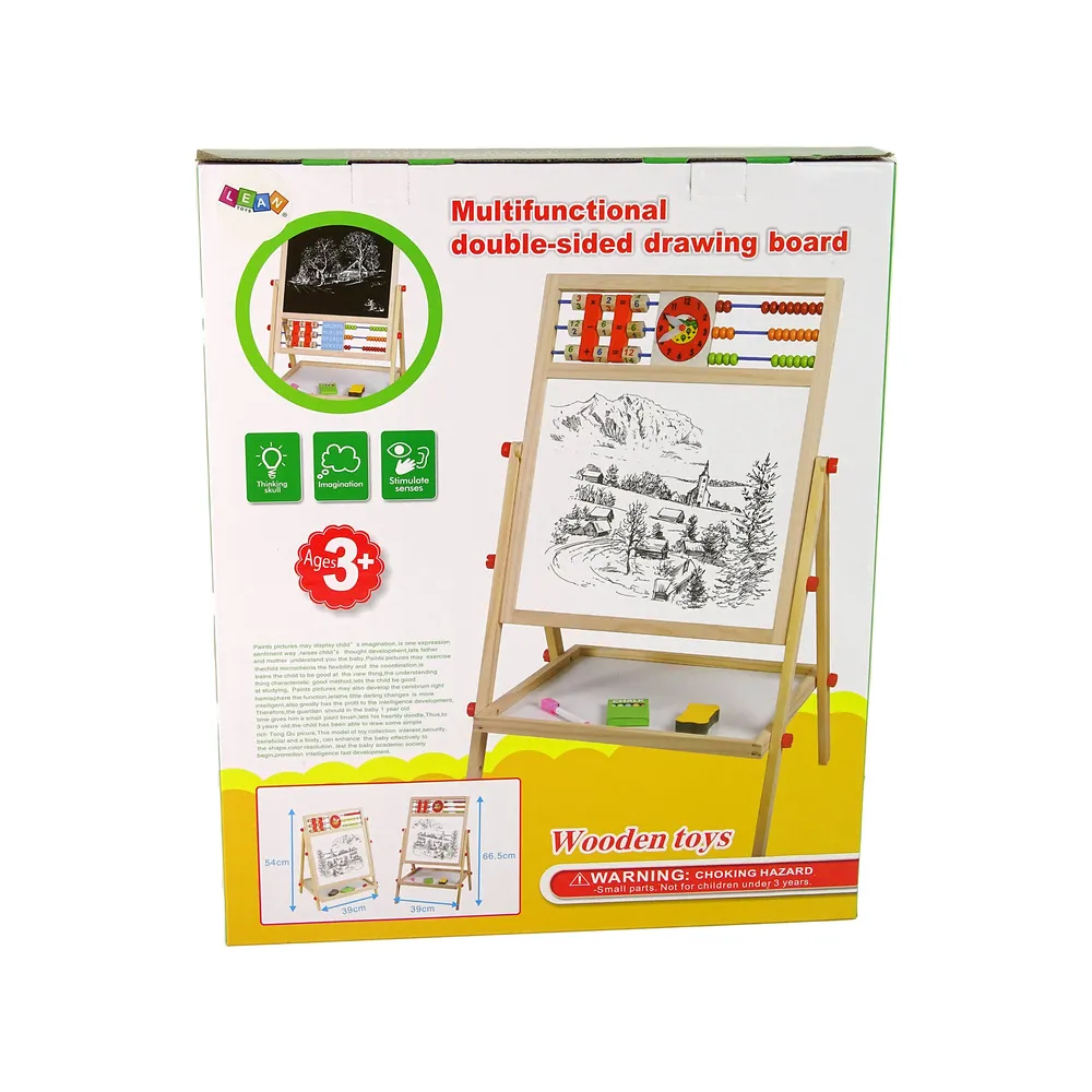 Tablica Do Rysowania Dwustronna Edukacyjna 2w1 Drewniana