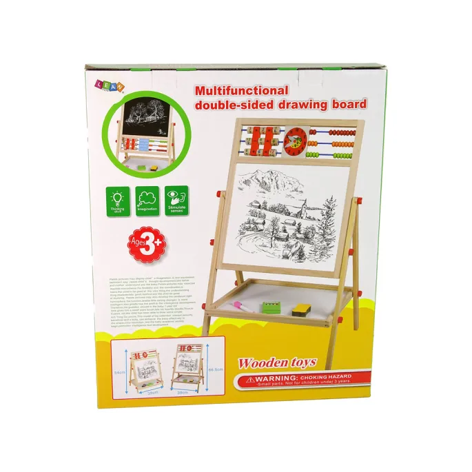 Tablica Do Rysowania Dwustronna Edukacyjna 2w1 Drewniana