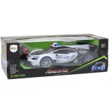 Samochód zdalnie sterowany policyjny w realistycznym designie z bliska