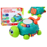 Zielony interaktywny żółw edukacyjny z przyciskami i światełkami