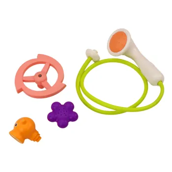 Zabawka wodna dla dzieci – pomarańczowy wieloryb z wymiennymi końcówkami