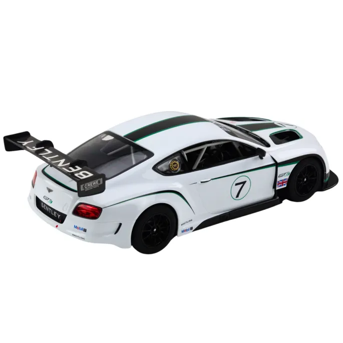 Auto sportowe RC Bentley GT3 w trakcie jazdy po torze wyścigowym