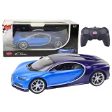 Licencjonowany samochód RC Bugatti Chiron niebieski w skali 1:14 na białym tle