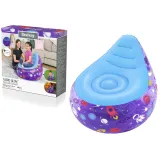 Fioletowy dmuchany fotel LED Kosmos Bestway na białym tle