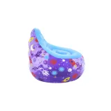 Fioletowy fotel dmuchany Bestway z motywem kosmicznym, widoczna łatka