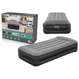 Materac welurowy Bestway 67401 z pompką elektryczną rozłożony na podłodze