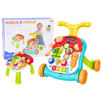 Chodzik pchacz edukacyjny z kolorowymi panelami dla dzieci 2w1