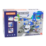 Obrotowy dźwig i mobilny komisariat policji w zestawie dla dzieci