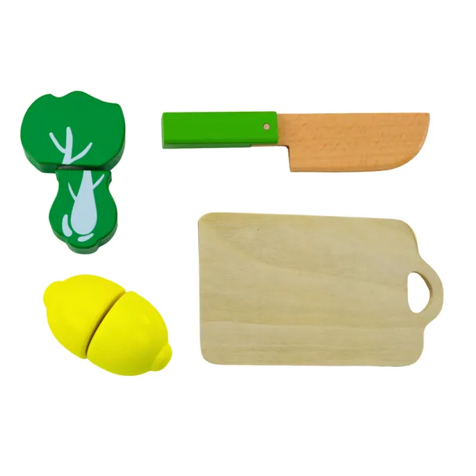 Kolorowe drewniane owoce i warzywa dla dzieci do zabawy