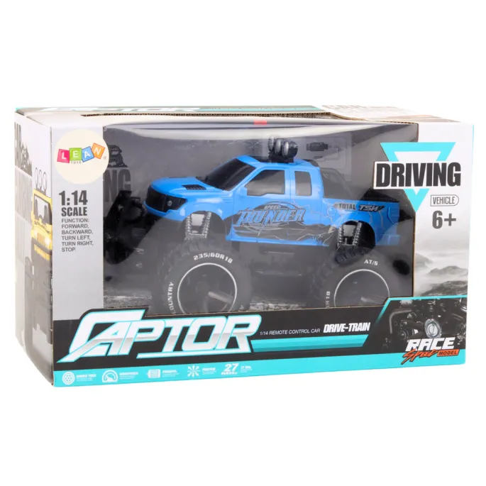 Zabawka auto terenowe RC 1:14, niebieskie, dla dzieci i dorosłych