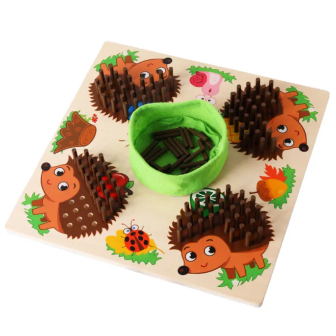 Planszowa gra logiczna Jeżyk z patyczkami i kośćmi do dodawania