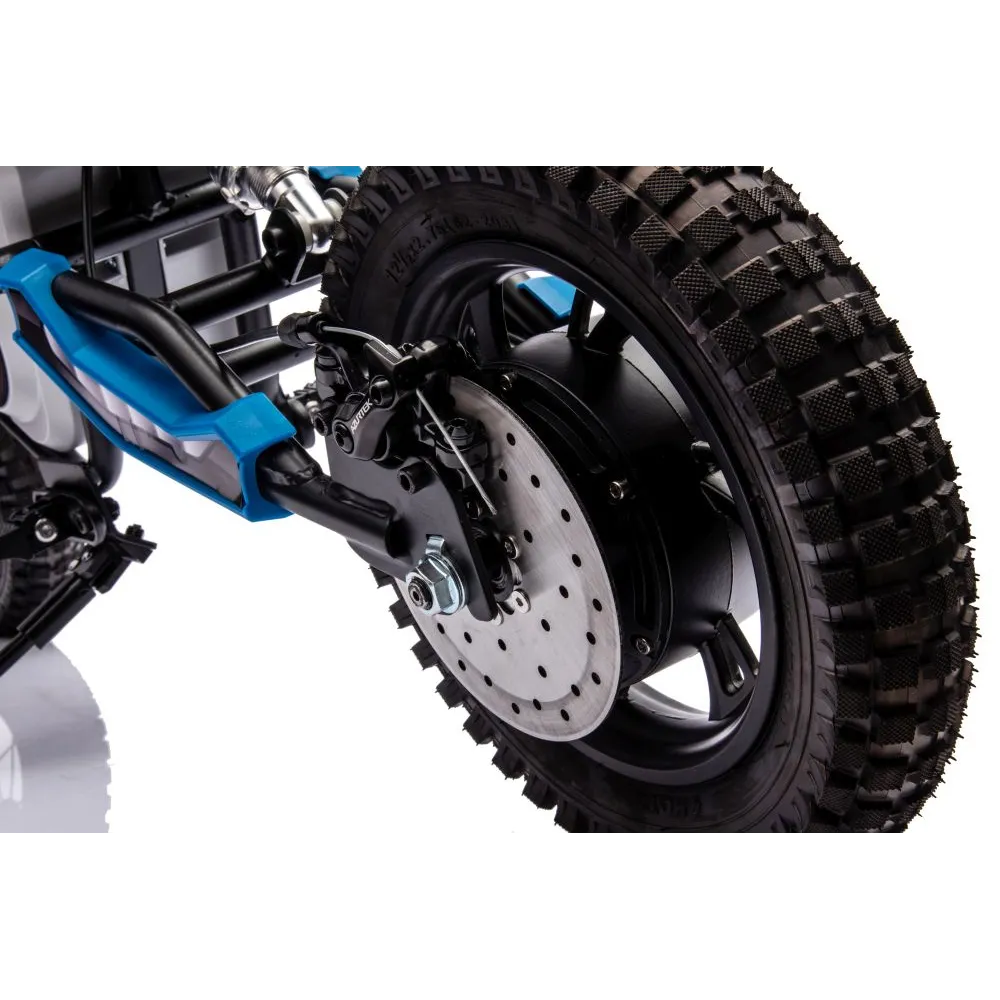 Motocykl crossowy dla dzieci A9901 36V w kolorze niebieskim przeznaczony na prezent