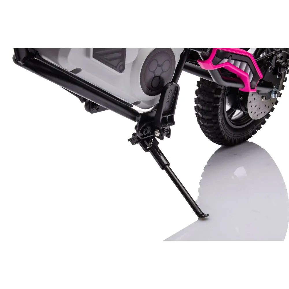 Elegancki motor crossowy różowy dla młodych motocyklistów