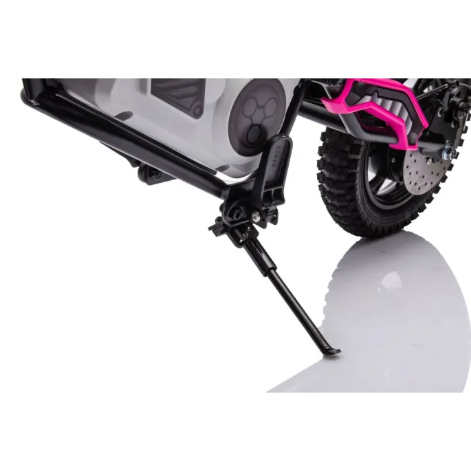 Elegancki motor crossowy różowy dla młodych motocyklistów