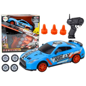 Autko Sportowe Zdalnie Sterowane R/C 1:24 Niebieski Wymienne Koła