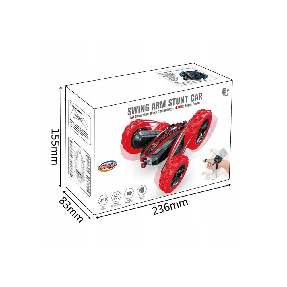 Samochód akrobacyjny Twister RC wykonujący efektowny obrót na różnych powierzchniach