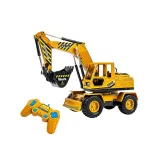 Zdalnie sterowana koparka budowlana z solidnym spychem w skali 1:14