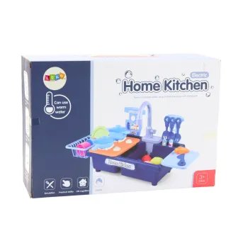 Kolorowy zlewozmywak edukacyjny z suszarką i plastikowymi owocami