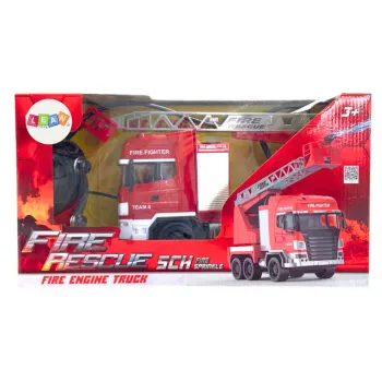 Wóz strażacki dla dzieci z podnoszonym wysięgnikiem i światłami ostrzegawczymi