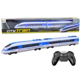 Zdalnie sterowany pociąg RC z białą obudową i efektami świetlnymi LED