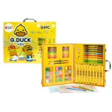 Zestaw artystyczny w żółtej walizce z motywem kaczki dla dzieci