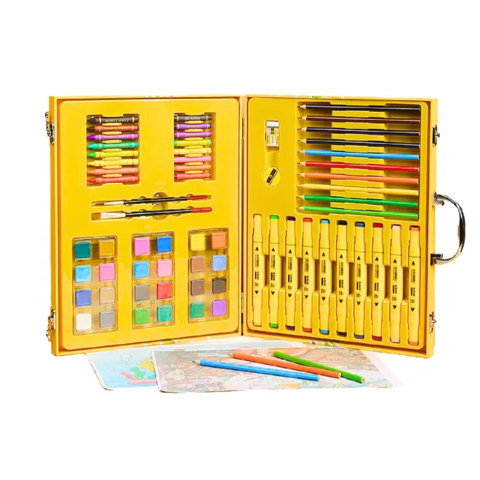 Kolorowy zestaw 84 elementów plastycznych dla małego artysty