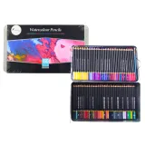 Duży zestaw 160 kredek rozpuszczalnych w eleganckim metalowym pudełku