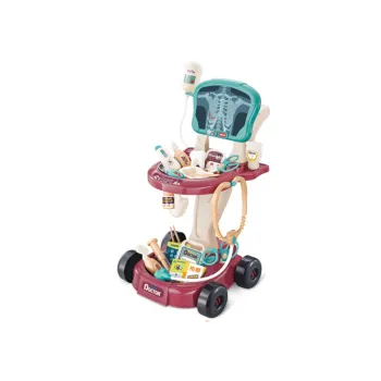 Kolorowa zabawka edukacyjna dla dzieci od 3 lat z wózkiem i sprzętem medycznym