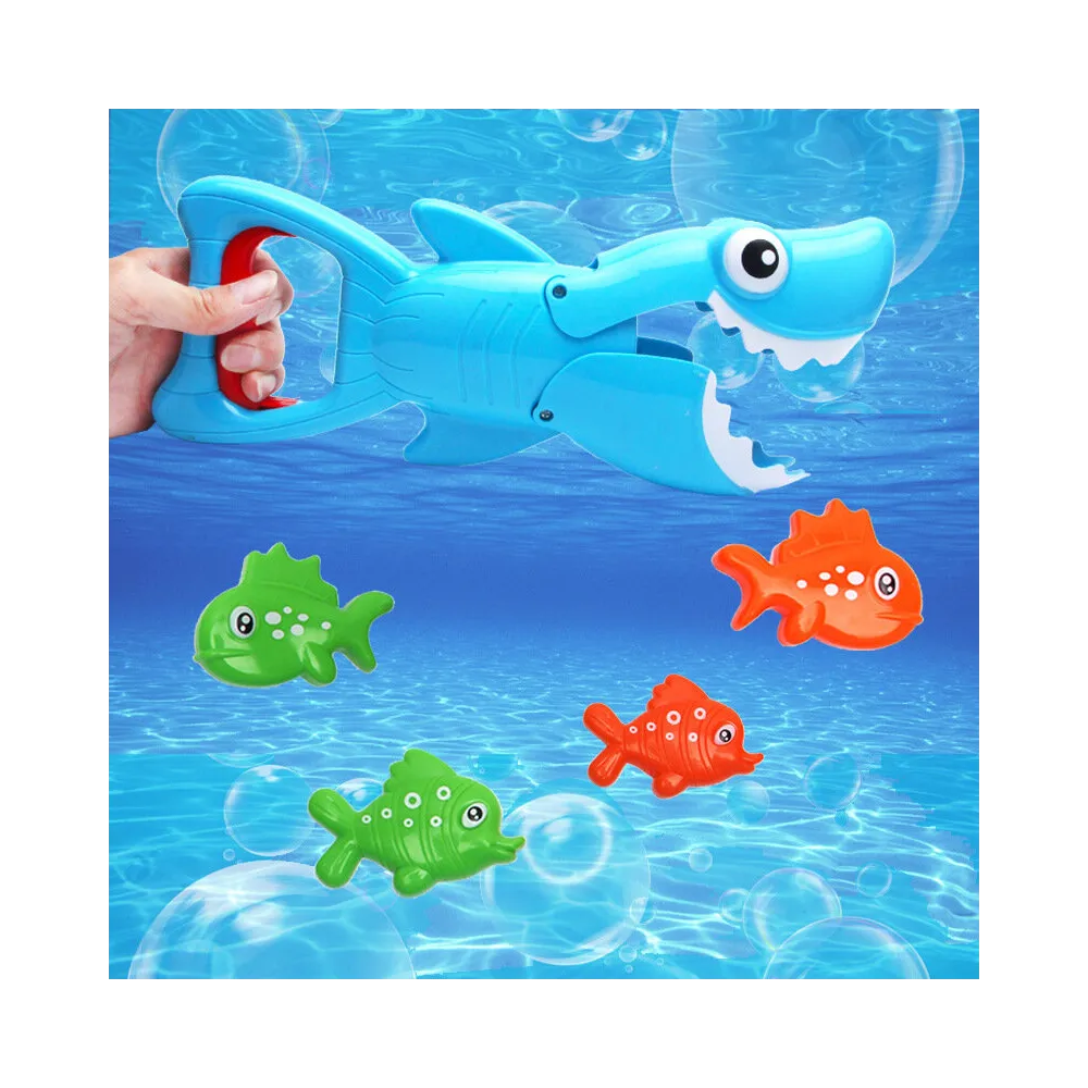 Bezpieczna gra kąpielowa z rekinem łowcą rybek do wanny i basenu