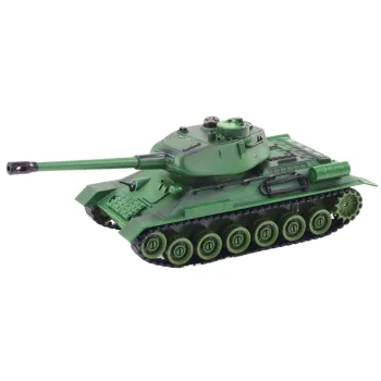 Widok z boku czołgu zdalnie sterowanego w kolorze zielonym