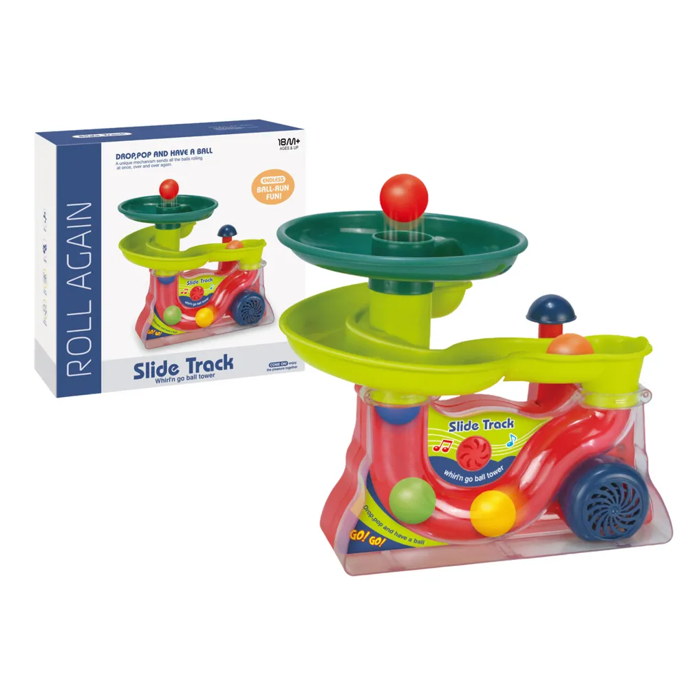 Kolorowa fontanna zjeżdżalnia dla kulek i piłek rozwijająca zmysły dziecka