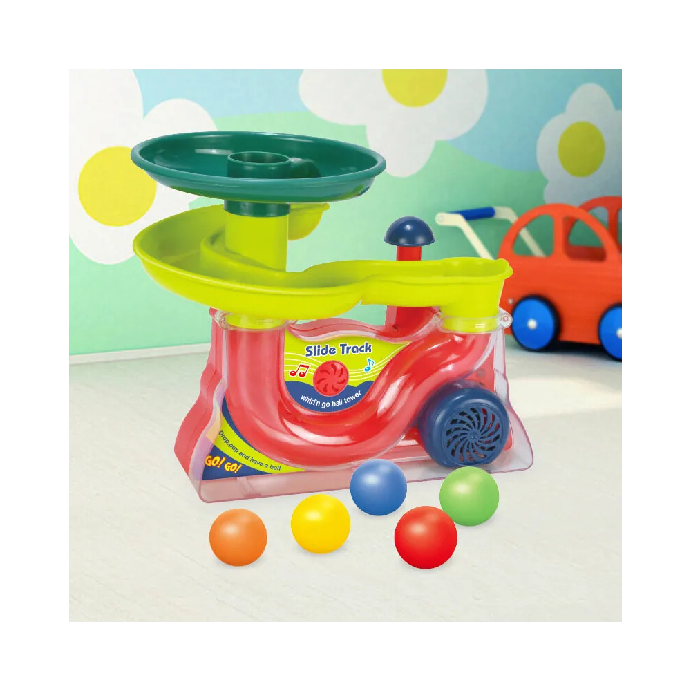 Kolorowa zabawka z kulkami, melodiami i akumulatorem dla najmłodszych