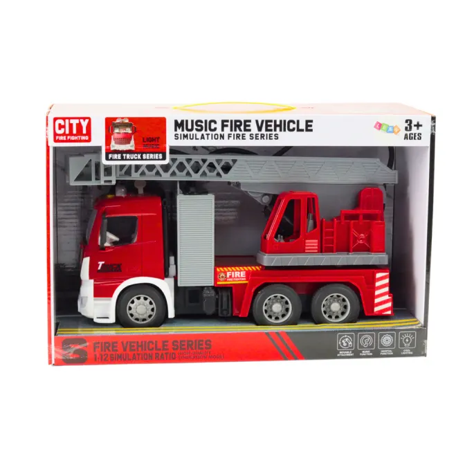 Realistyczna zabawka strażacka z wytrzymałą konstrukcją i światłami