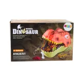 Duży dinozaur zielony jako pojemnik na figurki z zestawu edukacyjnego