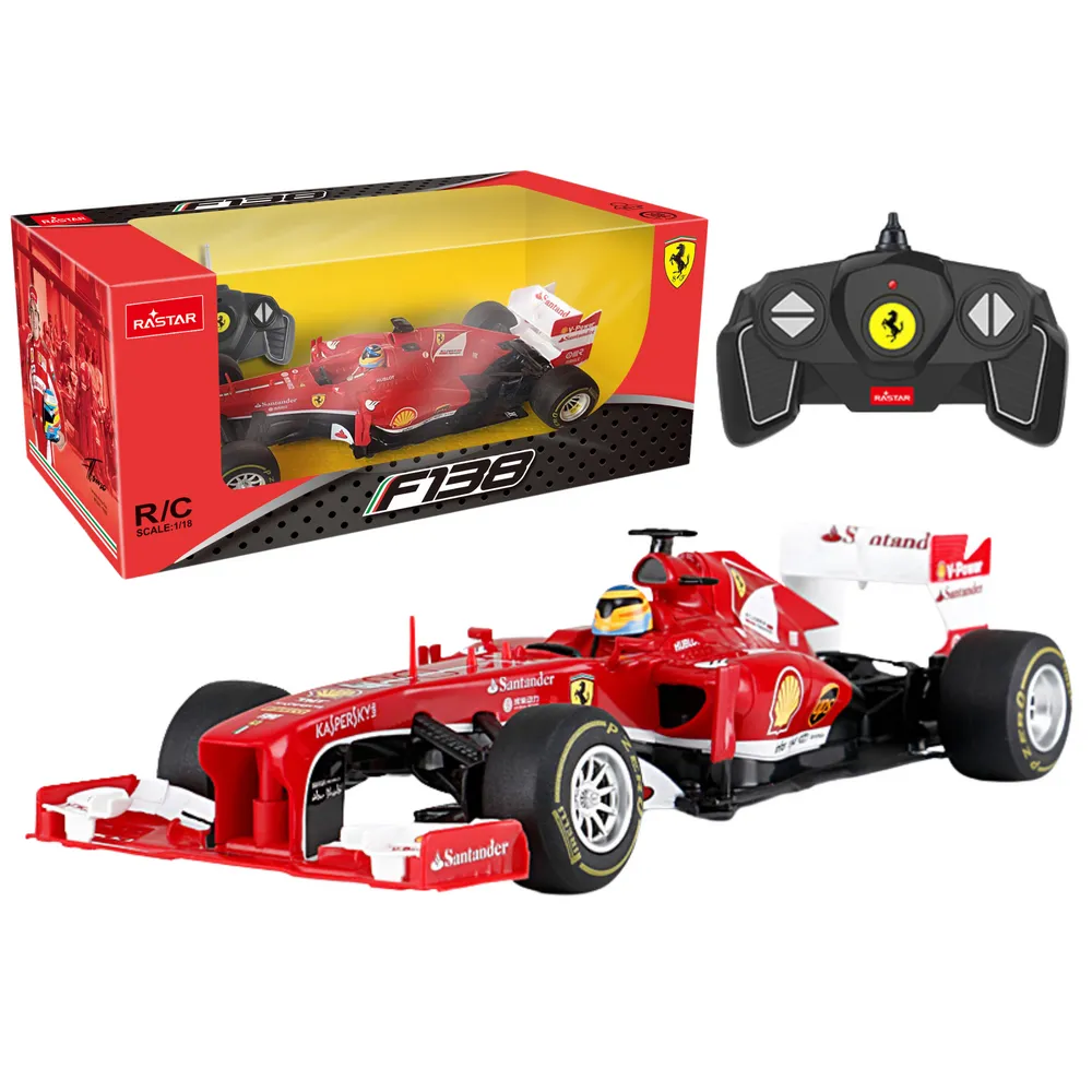 Model zdalnie sterowanego Ferrari F1 w skali 1:18 w czerwonym kolorze