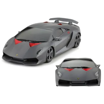 Zdalnie sterowane Lamborghini Sesto Elemento RC w kolorze szarym na białym tle