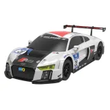Biało-czarny samochód sportowy RC Audi R8 LMS z otwartymi drzwiami