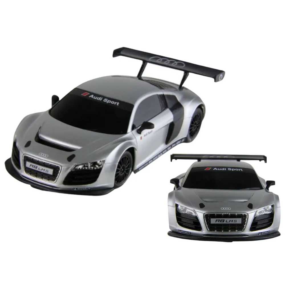 Zdalnie sterowany model sportowego Audi R8 LMS w skali 1:24, kolor srebrny