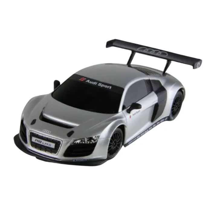 Srebrne Audi R8 LMS R/C 1:24 z otwieranymi drzwiami i realistycznymi detalami