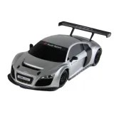 Srebrne Audi R8 LMS R/C 1:24 z otwieranymi drzwiami i realistycznymi detalami