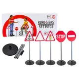 Zestaw edukacyjny z 5 znakami drogowymi ostrzegawczymi o wysokości 70 cm
