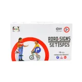 Kolorowe znaki drogowe edukacyjne o wysokości 76cm, idealne do zabawy i nauki