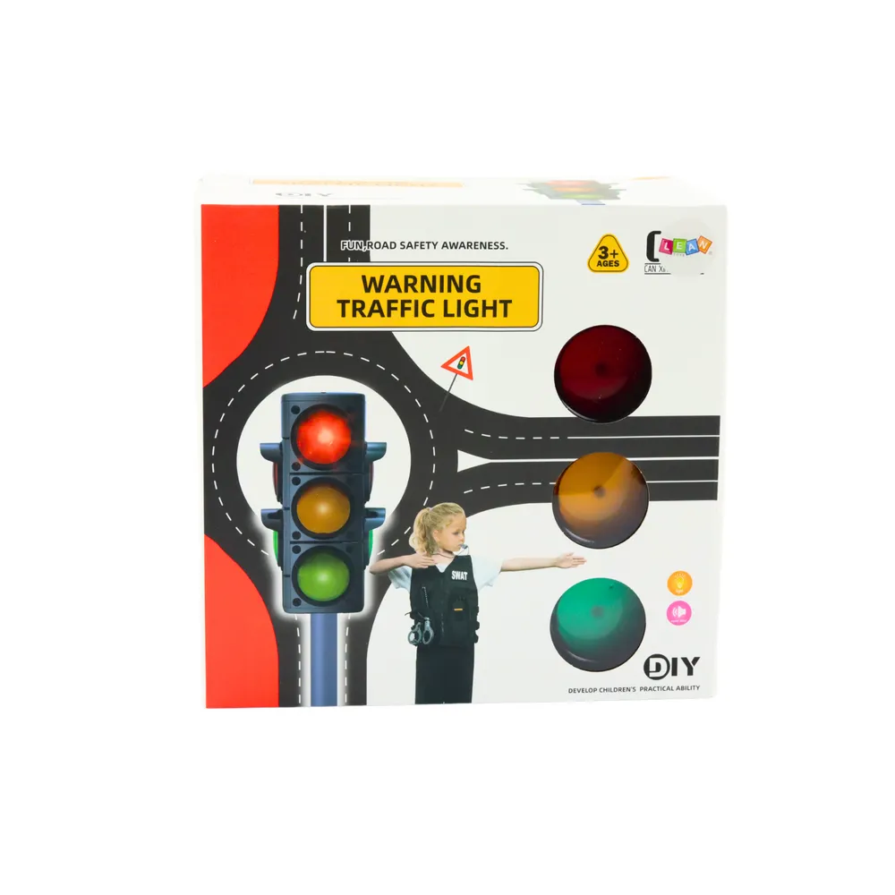 Zabawkowy sygnalizator i akcesoria do nauki bezpieczeństwa na drodze dla dzieci