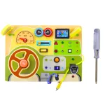 Edukacyjna tablica manipulacyjna w kształcie auta z funkcją świateł LED